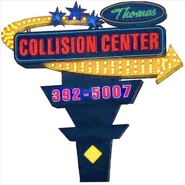Dba: Thomas Collision Center Logo