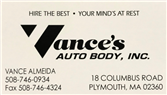 Vance's Auto Body, Inc. Vancesautobodyinc@Gmail.Com, Plymouth, MA 02360 Vance's Auto Body, Inc. Logo