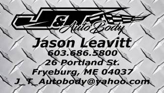 J&T Autobody 26 Portland St, Fryeburg, ME 04037 J&T Autobody Logo