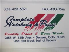 Complete Auto Body and Paint, Inc. 2855 W 64th Ave, Denver, CO 80221 Complete Auto Body and Paint, Inc. Logo