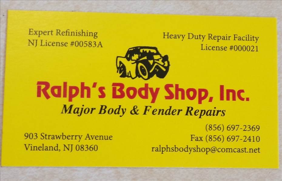 Ralph's Body Shop,Inc. 903 Strawberry Ave, Vineland, NJ 08360 Ralph's Body Shop,Inc. Logo