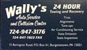 Wally's Auto Service and Collision Center 15 Bavington Rd, Burgettstown, PA 15021 Wally's Auto Service and Collision Center Logo