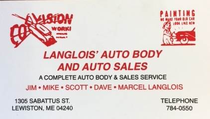 Langlois Collision Center 1305 Sabattus Rd, Lewiston, ME 04240 Langlois Collision Center Logo
