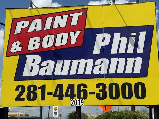 Phil Baumann Paint & Body 2019 FM 1960 Bypass Rd E, Humble, TX 77338 Phil Baumann Paint & Body Logo