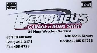 Beaulieu's Garage & Body Shop 490 Main, Caribou, ME 04736 Beaulieu's Garage & Body Shop Logo