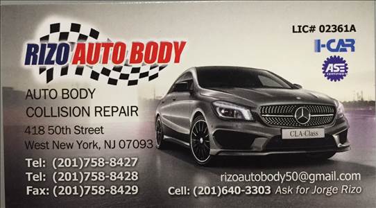 Rizo Auto Body 418 50th St., West New York, NJ 07093 Rizo Auto Body Logo