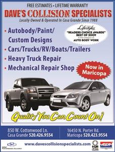 Dave's Collision Specialists Inc. 850 W Cottonwood Lane, Casa Grande, AZ 85130 Dave's Collision Specialists Inc. Logo