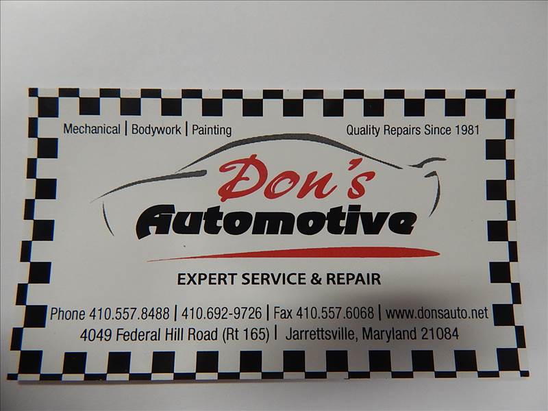 Don's Automotive Inc. 4049 Federal Hill Rd, Jarrettsville, MD 21084 Don's Automotive Inc. Logo