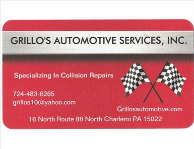 Grillo's Automotive Services Grillos10@Yahoo.Com 16 North Route 88, North Charleroi, PA 15022 Grillo's Automotive Services Grillos10@Yahoo.Com Logo