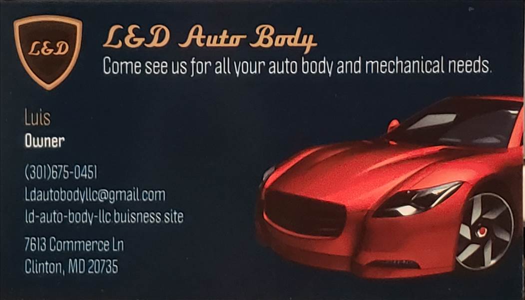 L&D Auto Body 7613 Commerce Ln, Clinton, MD 20735 L&D Auto Body Logo