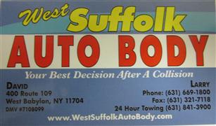 West Suffolk Auto Bodyinc. 400 Route 109, West Babylon, NY 11704 West Suffolk Auto Bodyinc. Logo