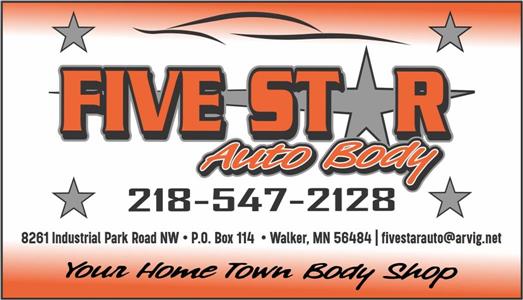Five Star Auto Body 8261 Industrial Park Road NW #114, Walker, MN 56484 Five Star Auto Body Logo