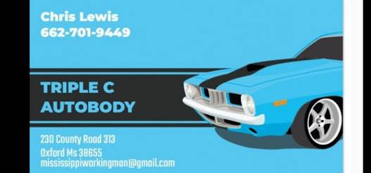 Triple C Autobody Chris Lewis, Oxford, MS 38655 Triple C Autobody Logo