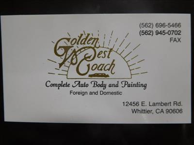 Golden West Coach Inc. 12456 Lambert Rd, Whittier, CA 90606 Golden West Coach Inc. Logo