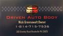Driven Autobody 23 Main St., Brookville, PA 15825 Driven Autobody Logo