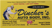 Dincher's Auto Body 404 E 4th St, Williamsport, PA 17701 Dincher's Auto Body Logo