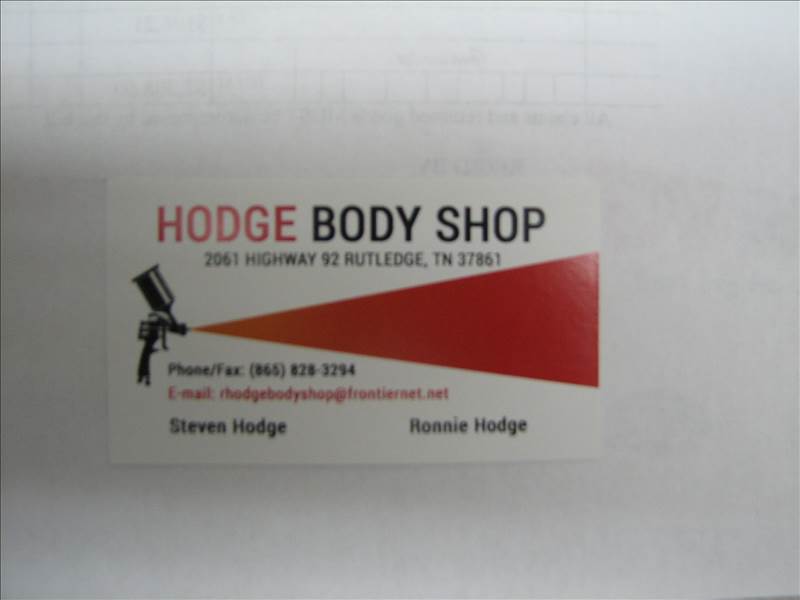 Hodge Body Shop 2061 Hwy. 92, Rutledge, TN 37861 Hodge Body Shop Logo