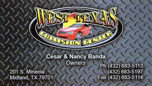 West Texas Collision Center 201 S. Mineola, Midland, TX 79701 West Texas Collision Center Logo