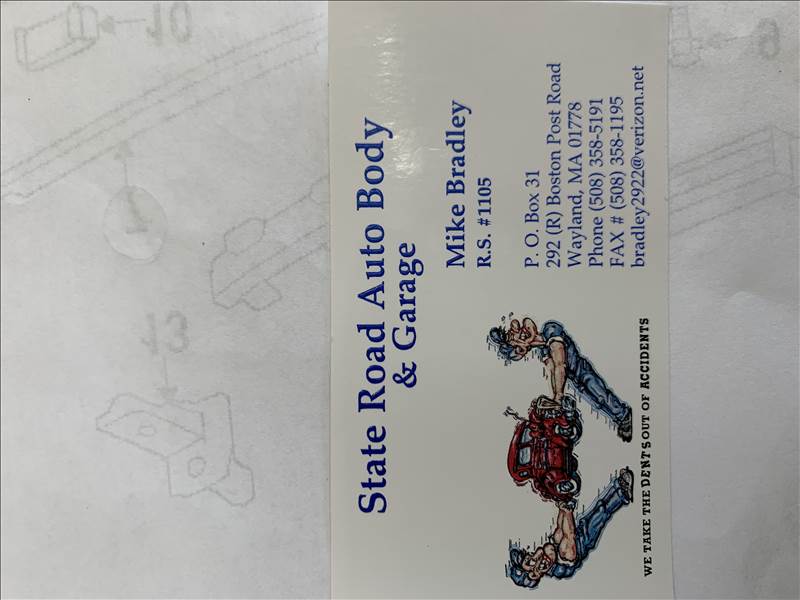 State Road Auto Body & Garage 292r Boston Post Rd, Wayland, MA 01778 State Road Auto Body & Garage Logo