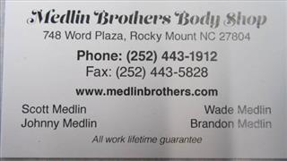 Medlin Brothers Body Shop 748 Word Plaza, Rocky Mount, NC 27804 Medlin Brothers Body Shop Logo