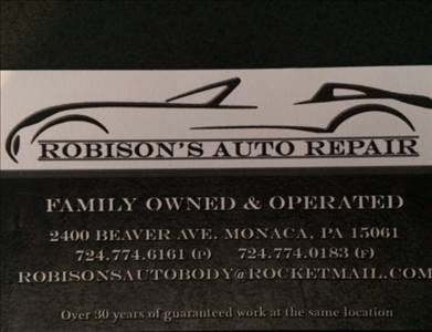 Robisons Auto Repair 2400 Beaver Ave, Monaca, PA 15061 Robisons Auto Repair Logo