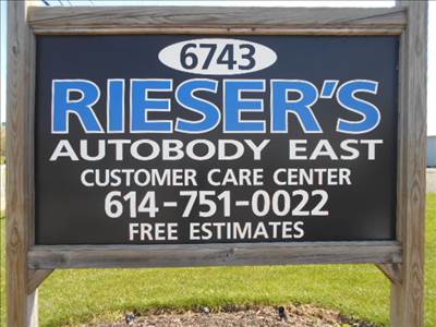 Rieser's Autobody East, LLC. 6751 Taylor Road, Blacklick, OH 43004 Rieser's Autobody East, LLC. Logo