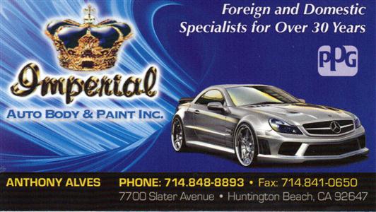 Imperial Auto Body & Paint, Inc. 7700 Slater Ave, Huntington Beach, CA 92647 Imperial Auto Body & Paint, Inc. Logo