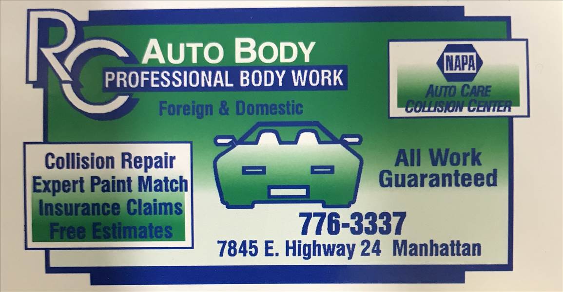 Rc Auto Body Inc. 7845 E. Hwy. 24, Manhattan, KS 66502 Rc Auto Body Inc. Logo