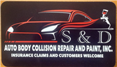 S and D Auto Body Collision Repair & Paint Inc. Logo