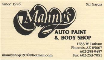 Manny's Paint & Body 1633 W Latham St, Phoenix, AZ 85007 Manny's Paint & Body Logo