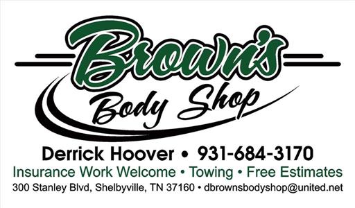 Browns Body Shop 300 Stanley Blvd, Shelbyville, TN 37160 Browns Body Shop Logo