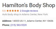 Hamilton's Body Shop Logo