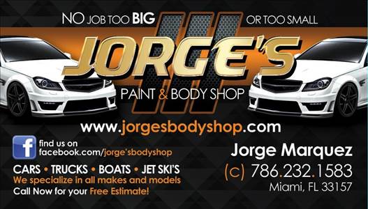 Jorge's Paint & Body Shop 10523 SW 185th Terr, Miami, FL 33157 Jorge's Paint & Body Shop Logo