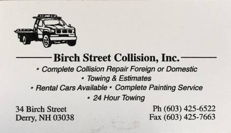 Birch Street Collision 34 Birch St, Derry, NH 03038 Birch Street Collision Logo