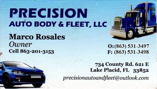 Precision Auto Body & Fleet 734 County Road 621 East, Lake Placid, FL 33852 Precision Auto Body & Fleet Logo