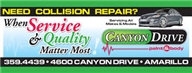 Canyon Drive Paint & Body Logo