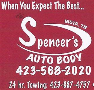 Spencer's Auto Body 705 West Willson St., Niota, TN 37826 Spencer's Auto Body Logo