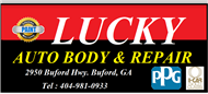 Lucky Auto Body Buford Logo