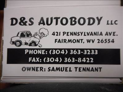 D & S Auto Body 421 Pennsylvania Ave, Fairmont, WV 26554 D & S Auto Body Logo