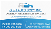 G & J Auto Body, Inc. 17 Pent Hwy, Wallingford, CT 06492 G & J Auto Body, Inc. Logo