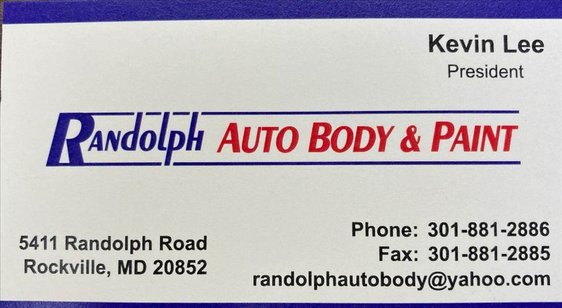 Randolph Auto Body & Paint 5411 Randolph Road, Rockville, MD 20852 Randolph Auto Body & Paint Logo