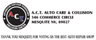 ACT Auto Care and Collision 546 Commerce Circle, Mesquite, NV 89027 ACT Auto Care and Collision Logo