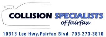 Collision Specialist of Fairfax 10313 Fairfax Blvd, Fairfax, VA 22030 Collision Specialist of Fairfax Logo