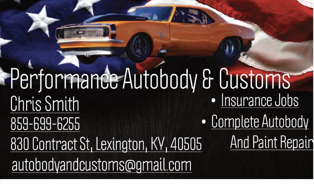 Performance Autobody and Customs 830 Contract Street, Lexington, KY 40505 Performance Autobody and Customs Logo