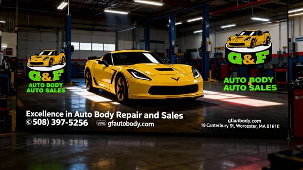 G&F Auto Body and Sales 18 Canterbury Street, Worcester, MA 01610 G&F Auto Body and Sales Logo