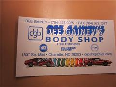 Dee Gainey's Body Shop 1537 S. Mint St., Charlotte, NC 28203 Dee Gainey's Body Shop Logo