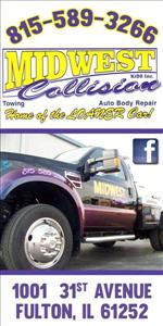 Midwest Collision 1001 31st Avenue, Fulton, IL 61252 Midwest Collision Logo