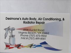 Desimone's Auto Body & A/C Repair 4998 Euclid Rd, Virginia Beach, VA 23462 Desimone's Auto Body & A/C Repair Logo