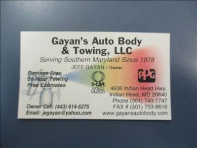 Gayan's Auto Body 4638 Indian Head Hwy, Indian Head, MD 20640 Gayan's Auto Body Logo