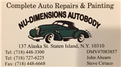 Nu Dimensions Auto Body of S.I. 137 Alaska St., Staten Island, NY 10310 Nu Dimensions Auto Body of S.I. Logo